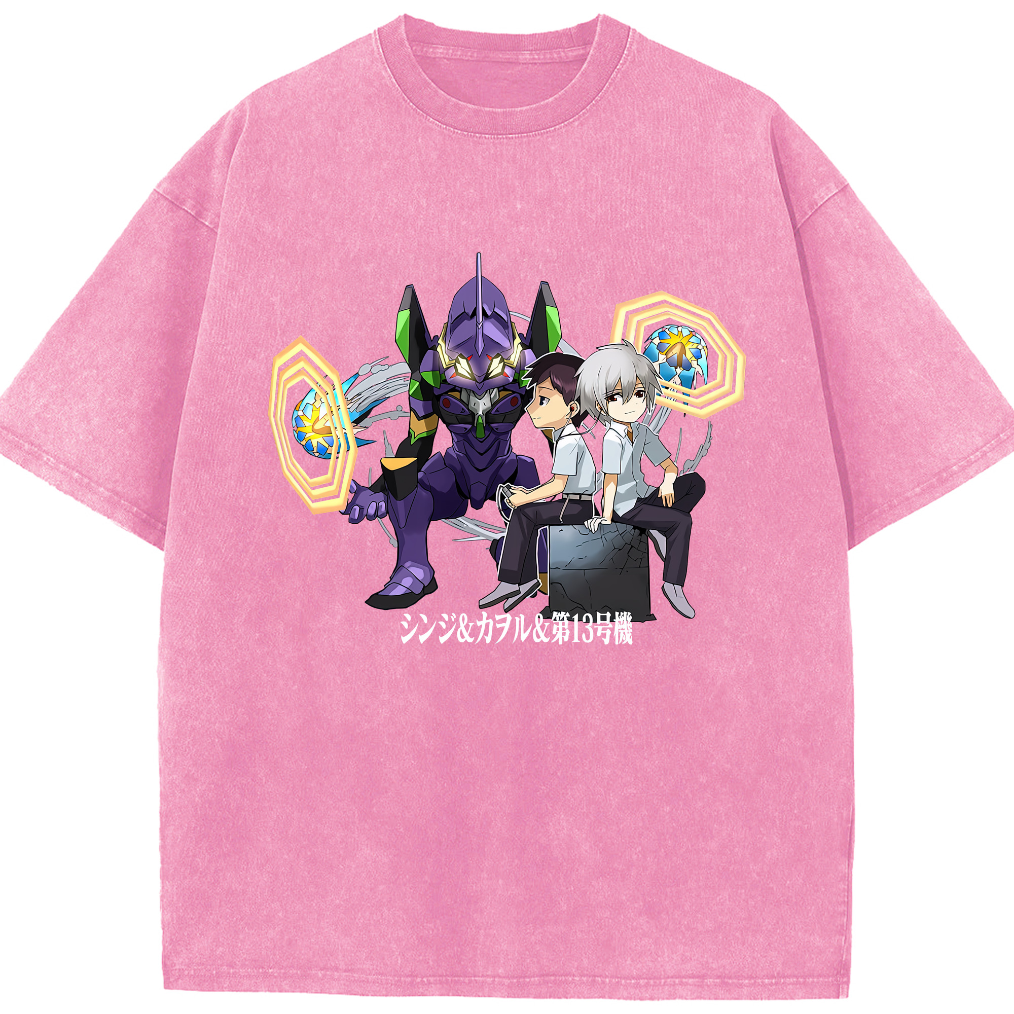 （画像用） EVA 新世紀エヴァンゲリオン 綿100% ヴィンテージ風 半袖Tシャツ（フロントプリント）